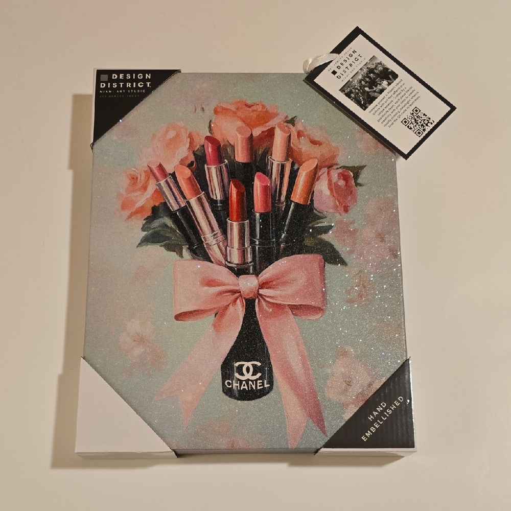 Pink Roses and Lipstick Wall Art